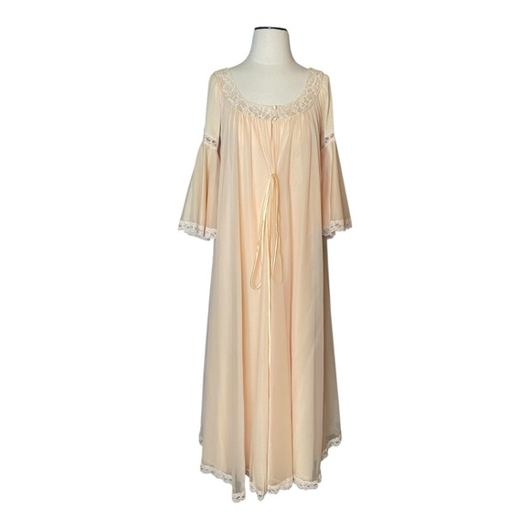 VTG 60s Claire Sandra for Lucie Ann Chiffon Peignoir 2 Piece Set (Robe And Gown) - Picture 2 of 13
